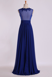 V Neckline Prom Dresses Ruched Waistband Tulle Back Flowing Chiffon Skirt Full Length