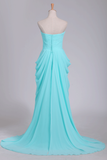 Prom Dresses Sweetheart A Line Chiffon With Beads And Ruffles