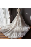 Stunning Off The Shoulder Tulle Wedding Dress With Applique Bridal Dress With Long SJSPAE18RA2