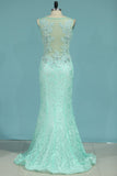 Prom Dresses Mermaid Scoop With Applique And Beads Lace