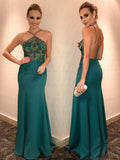 Halter Beaded Evening Dress Fashion Prom Dress Sexy Custom Made Prom Dresses JS606