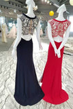 Simple Bling Mermaid Prom Dresses Zipper Up Scoop Cap Sleeves With Beadings And Rhinestones