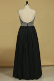 Open Back Off The Shoulder A Line Prom Dresses Taffeta With Beading