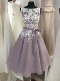 Lace Rustic Chiffon Bridesmaid Dresses Short Prom Dresses