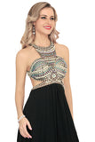 Scoop Prom Dresses A Line Open Back Chiffon With Beading