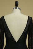 Black Sexy Open Back Long Sleeves Mother Of The Bride Dresses Mermaid Chiffon & Lace