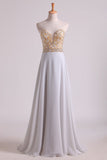 Prom Dresses Sweetheart A Line With Beads Floor Length Chiffon