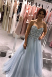 Sweatheart Embroidered Beads Tulle Ball Gown Prom SJSPZBYPQH8