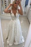 Scoop Lace Prom Dresses With Beads And Sash A Line Sweep Train