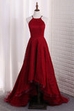 New Arrival Lace Halter Prom Dress High Low Zipper Up