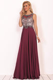 New Arrival Scoop Open Back Prom Dresses With Beading Chiffon