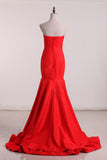 Sweetheart Mermaid Evening Dresses Sweep Train