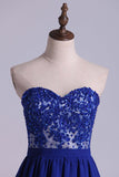 Homecoming Dresses Sweetheart A Line With Beads & Applique Chiffon