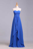 Simple Prom Dresses Sweetheart Ruffled Bodice A Line Floor Length Chiffon