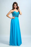 Fashion A Line Sweetheart Floor Length Chiffon Prom Dresses