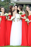 New Arrival Off The Shoulder Bridesmaid Dresses A Line Chiffon