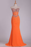 Sweetheart Prom Dresses Sheath Chiffon With Beading