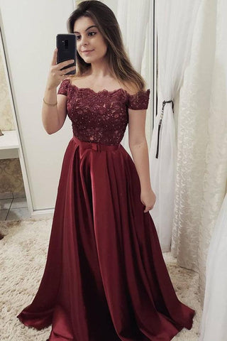 Sexy Cap Sleeve A-Line Satin Evening Dress Floor-Length