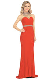 Prom Dresses Mermaid High Neck Spandex With Beading Sweep Train