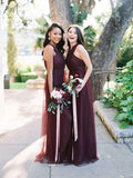 Romantic Tulle A Line Backless Bridesmaid Dresses