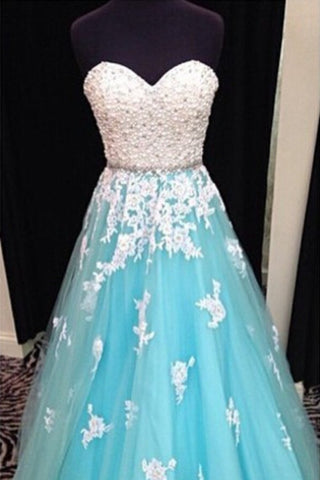 Sweetheart Prom Dresses A-Line Floor-Length Tulle Lace Up