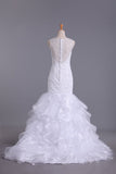 Wedding Dresses Scoop Mermaid Court Train Organza Court Train