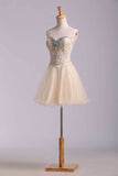 Lovely Homecoming Dresses A Line Sweetheart Short Mini Color Champagne