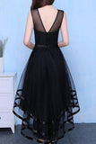 Asymmetrical Scoop Prom Dresses A Line Tulle With Sash