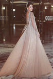 New Arrival Prom Dresses A Line Tulle With Beading Sweep Train