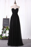 New Arrival Prom Dresses A Line Sweetheart Chiffon With Applique And Beads