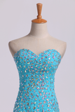 Prom Dresses Sweetheart Rhinestone Beaded Bodice With Slit