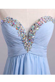 Prom Dresses A Line Short/Mini Sweetheart Chiffon With Rhinestone