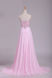 Hot Prom Dresses Sweetheart With Beading Floor Length Chiffon