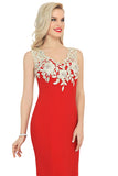 Sexy V Neck Prom Dresses Mermaid Spandex With Appliques Sweep Train