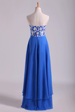 Floor Length Chiffon Prom Dresses Seetheart Princess With Embroidery