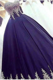 Prom Dresses Sweetheart Satin A-Line With Applique Zipper Back