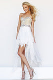 High Low Skirt A Line Sweetheart Beaded Bodice Prom Dresees New Here