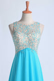 Prom Dresses A Line Scoop Sweep/Brush Chiffon