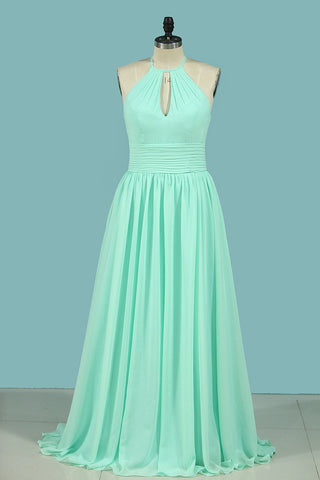 Bridesmaid Dresses Scoop Chiffon With Ruffles Floor Length