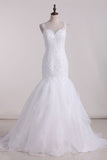 Wedding Dresses Straps Mermaid/Trumpet With Applique Organza