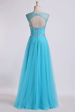 Splendid Prom Dresses Scoop Backless A Line Floor Length