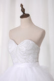 Wedding Dresses Sweetheart Beaded Bodice Court Train Organza