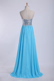 Prom Dresses Scalloped Neckline Sequined Bodice Beaded Waistline With Shirring Chiffon Skirt