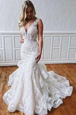 Wedding Dresses Mermaid Off The Shoulder Tulle With Applique