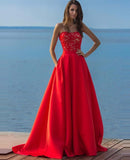 Charming New Long Elegant Prom Dress Strapless Evening Dresses Prom Dresses JS744