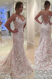 Elegant Mermaid Sleeveless Lace Sweetheart Strapless Appliques Wedding Dress With Court Train JS380