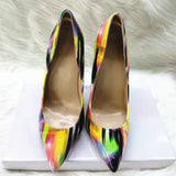 High-heels with Colorful Patterns Women Party Shoes