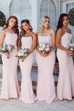 Sheath Strapless Ruffles Sleeveless Floor-Length Bridesmaid Dresses