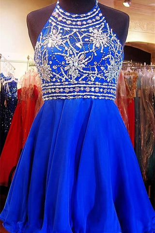 Royal Blue Sparkle Beautiful Chiffon Fashion Beading Sweet 16 Dress JSR67