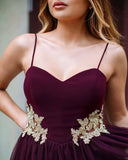 Maroon Mini Spaghetti Straps Sweetheart Lace Applique Above Knee Short Hoco Dresses JS865